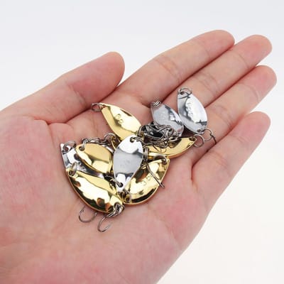 12 Stuks Metalen Vislepels Set - Hard Kunstaas voor Baars en Forel