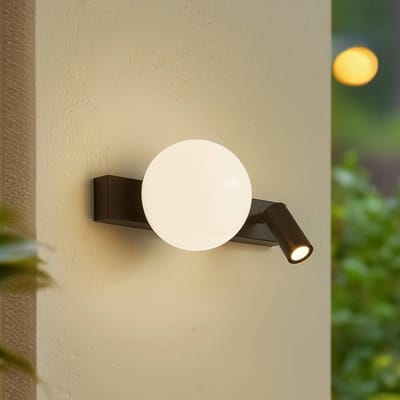 Lindby LED buiten wandlamp Larcie, 35 cm, 2-lamps, aluminium, sensor