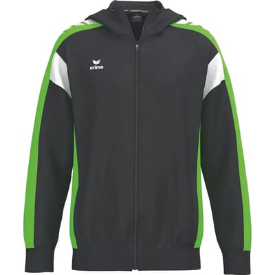 Erima Celebrate 125 Trainingsjack Met Capuchon Kinderen - Zwart / Green Gecko | Maat: 116