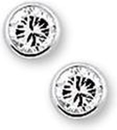 Oorknoppen Zirkonia Zilver Gerhodineerd Glanzend 3 mm