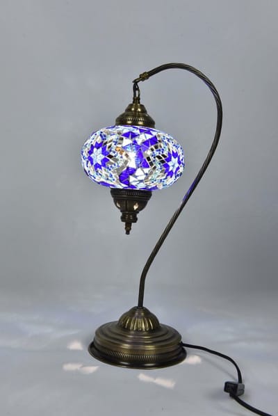 Turkse lamp - handgemaakt - staande lamp - blauw - 1 stuk