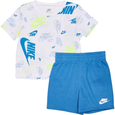 Nike Aop Futura Toss Trainingspakken Baby - Wit - Maat 80 - 86 CM - Katoen Jersey