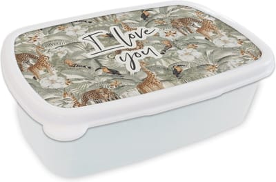 Broodtrommel Wit - Lunchbox - Brooddoos - I love you - BFF - Vriendin - Vriend - Quotes - Spreuken - 18x12x6 cm - Volwassenen