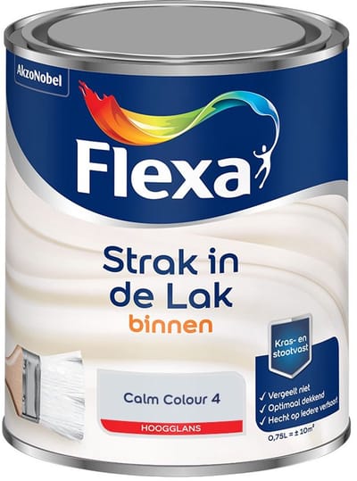 Flexa - Strak In De Lak Binnenlak Hoogglans - Calm Colour 4 - Mengverf - 750 Ml