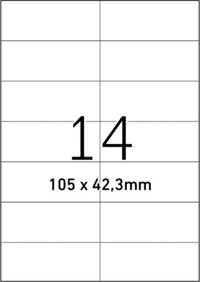 Etiket Office A4 105X42 - 3 14X