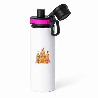 Hacebo® - Zandkasteel waterfles met draaidop roze - Kind - Strand liefhebbers - Kasteel - speelgoed voor in het zand - water fles - 850ML