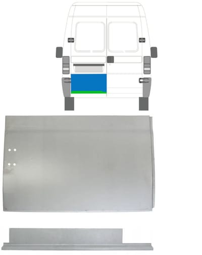 Reparatie plaatwerk achterste deuren voor Fiat Ducato 1994-2006 / Links / Set