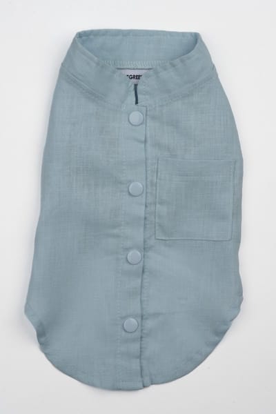 51 Degrees North The Linen Shirt Lichtblauw - Hondenkleding - 32 cm