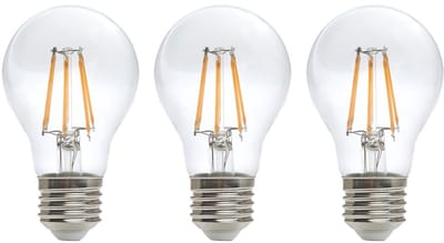 Kobi LED Filamentlamp E27 - 10W - 1200lm - 3000K Warm Wit - 230V - Ø60mm - Voor Woonkamer, Hal of Plafondarmatuur - 3 stuks