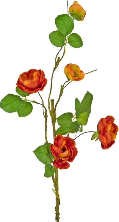 Easyplants | Kunstroos vertakt 90 cm rood | Zijde | Nepbloemen | wit | Onderhoudsvrij | Kant-en-klaar