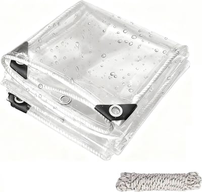 Terraszeil PVC - Afdekzeil Waterdicht - Bescherming Tuinmeubelen - Scheurvast UV-Bestendig - 70 x 130 cm - Transparant