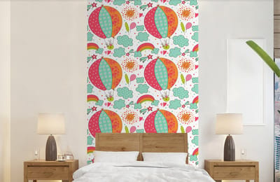 Behang - Fotobehang Konijn - Patroon - Baby - Breedte 120 cm x hoogte 240 cm