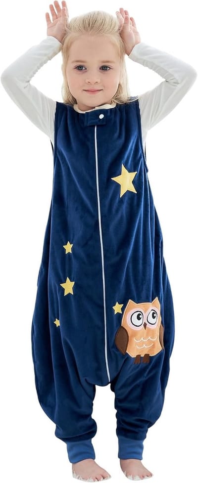 Babyslaapzak met Voeten - Slaappak Slaapoverall - Comfortabel Slapen - Met Rits - 1-6 Jaar - Blauw