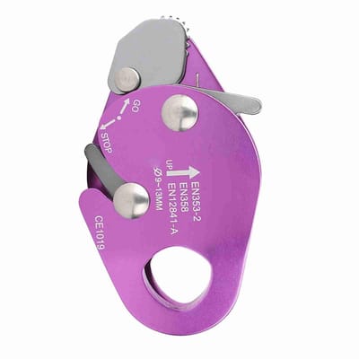 Dailygoods- Aflopend Apparaat - Zelfremmende Stop-afdaler - Touwklemgrijper - Reddings-/Rappelring - 7075 Luchtvaartaluminium - Geschikt voor 9-13 mm Touw - Touwgrijper
