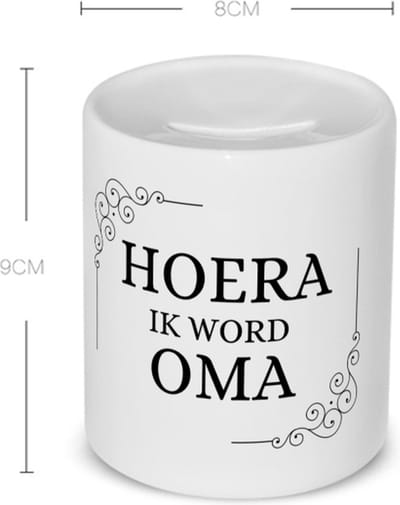 Akyol - hoera ik word oma Spaarpot - Oma - iemand die oma wordt - oma cadeautjes - cadeau - kado - geschenk - 350 ML inhoud
