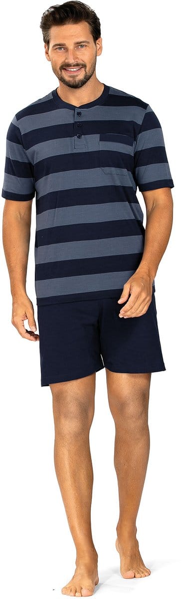 Comte - Heren Shortama - Zomer - Katoen - Indigo Gestreept - Maat XL
