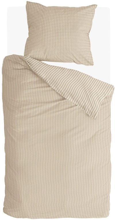 Walra Dekbedovertrek Cozy Blocks - 140x220 - 100% Katoen (BCI) - Zand