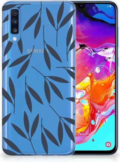 Samsung Galaxy A70 TPU Case Leaves Blue