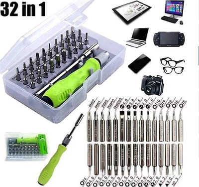 Igoods Schroevendraaierset 32 in 1 incl - Gereedschapskoffer Gevuld - Gereedschapset - 30 Bits voor Elektronische Apparaten - Reparatie Set