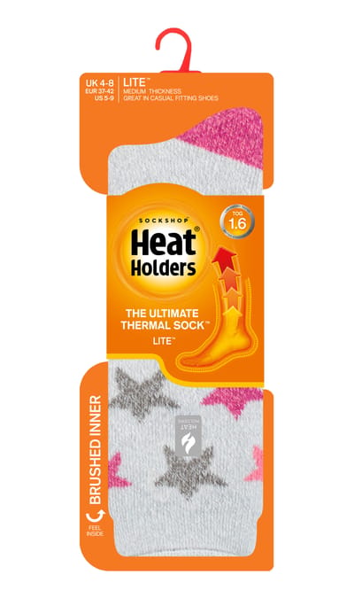 Heat Holders Lite - Geïsoleerde thermo damessokken - Zilvergrijs (Mooi)