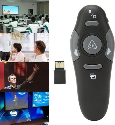 Draadloze Presentatie Clicker voor PowerPoint, 15M Bereik, USB Slide Advancer voor Computer en Laptop met 2.4GHz Technologie