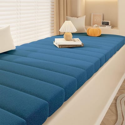 Bankkussen Dik - Zitkussen Comfort - Tuinbank Verfraaien - Wasbare Hoes - 70x50cm - Blauw