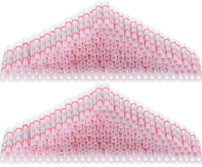 150 stuks 18-22 AWG Rode Nylon Butt Splice Wire Connectors, Geïsoleerde Waterdichte Transparante Soldeer Seal Krimpkous Butt Terminals