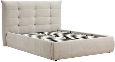 Vente-unique Bed met opbergruimte stof beige 160 x 200 cm