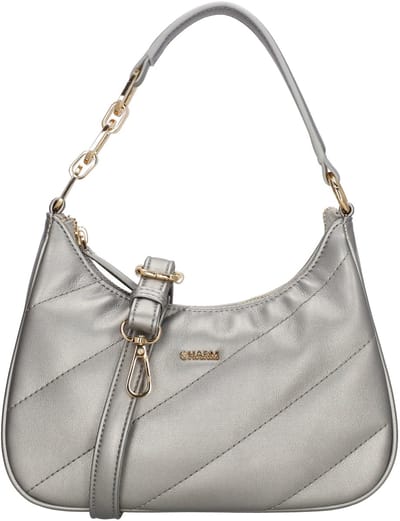Charm London Via Dante Schoudertas - Crossbodytas - Schouderband - Stijlvol - Praktisch - Donkerzilver