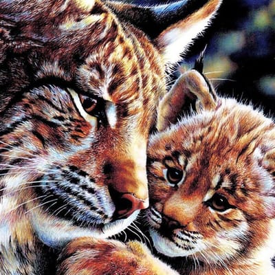 Diamant broderie tigres complet rond diamant peinture point de croix Kit strass mosaïque décor à la maison 30x30CM brown
