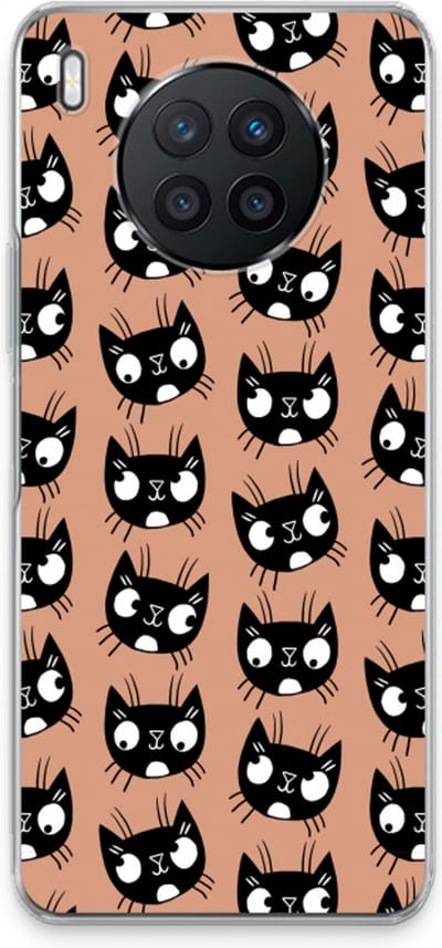 Case Company® - Hoesje geschikt voor Huawei Nova 8i hoesje - Kat - Soft Cover Telefoonhoesje - Bescherming aan alle Kanten en Schermrand