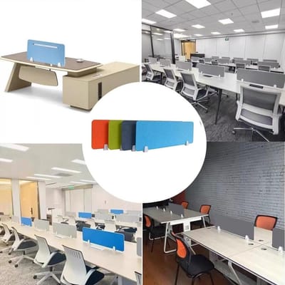 Bureau scheidingswand - Tafelverdeler Privacy - Werkruimte inrichten - Akoestisch en Visueel - 40 x 30 cm - Grijs
