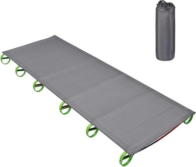 Opvouwbaar campingbed - Kampeerbed lichtgewicht - Buiten slapen - Sterke aluminium constructie - Tot 150 kg - Groen