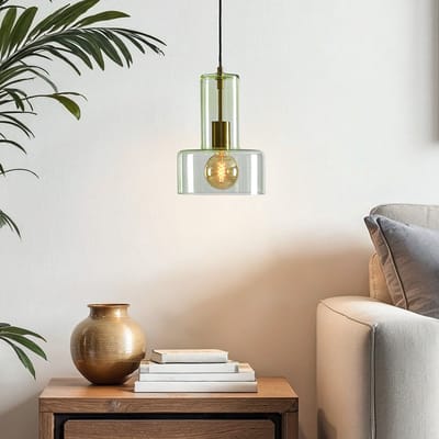 LumenXL Hanglamp Rurka goud - groen glas