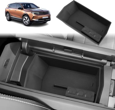 Compatibele Center Console Opbergdoos voor Opel Grandland 2025-2026, Armsteun Organizer met Muntbox en Mat, Accessoires voor Auto Interieur en Opbergruimte