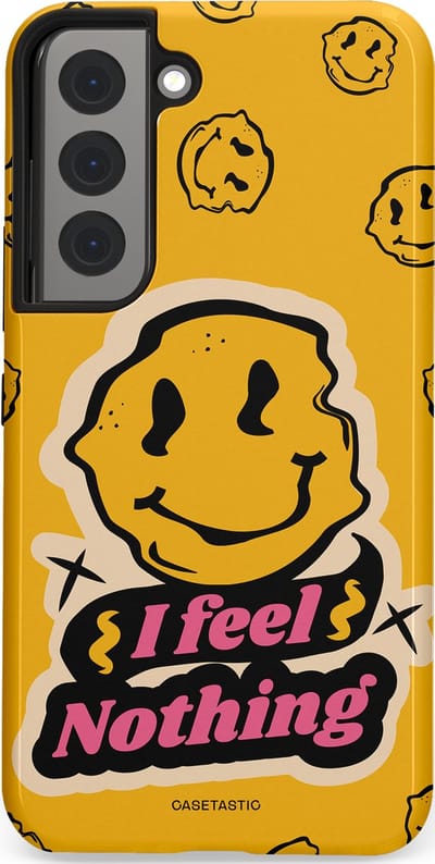 Casetastic hoesje geschikt voor Samsung Galaxy S22 - Dubbellaagse bescherming - Alles is niks - Fashion Case - Okergeel Zwart Zand