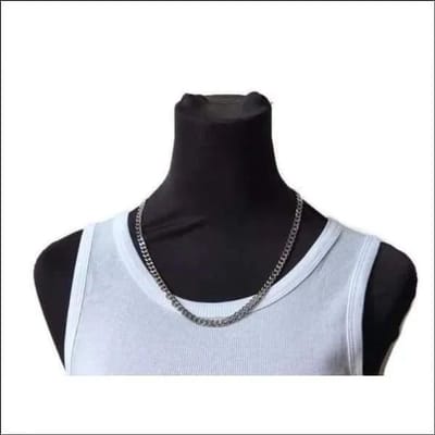 Aramat Jewels | Halskettingen | Moderne Zilverkleurige Gourmet Ketting RVS | 7mm / 55cm |55cm | | Staal | Volwassenen | Verkleurd niet