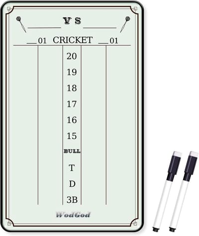 Dart Scorebord Droog Uitwisbaar 9x15 Inch met Gum en Stift - Dartaccessoire voor Binnen