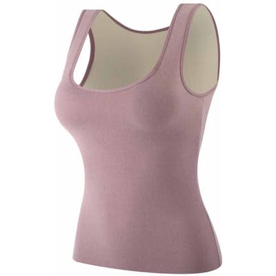 Dames onderhemd thermisch vest winter dubbelzijdig fluwelen basislaag warm ondergoed innerlijke slijtage L paars
