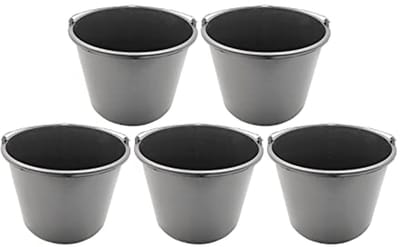 Bouwemmer 20 Liter - Set van 5 Stuks - Extra Stabiel met Handvat en Schaalverdeling