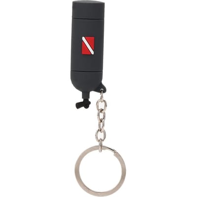 PVC Mini Sleutelhanger Duik Thema Sleutelhanger Unieke Luchtcilinder Vorm Sleutelhanger Cadeau Grijs gray