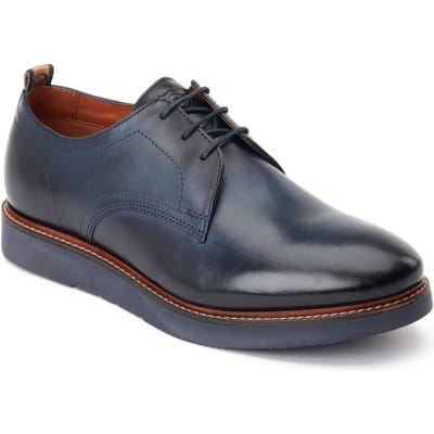 Base London Roly Leren Heren Navy Veterschoenen