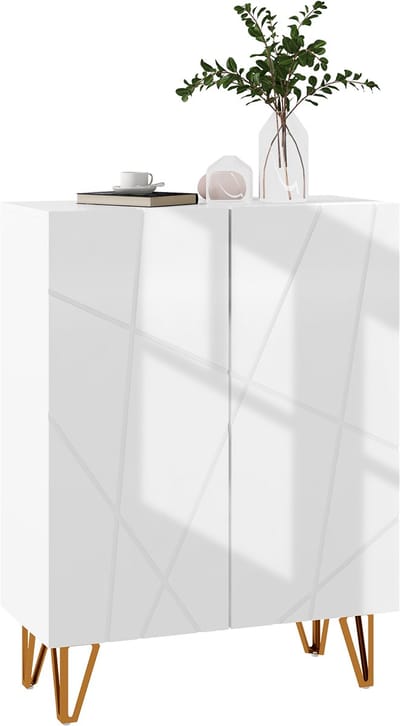 HOMCOM-Schoenenkast-72x31.5x95cm-Spaanplaat-Wit Gelakt