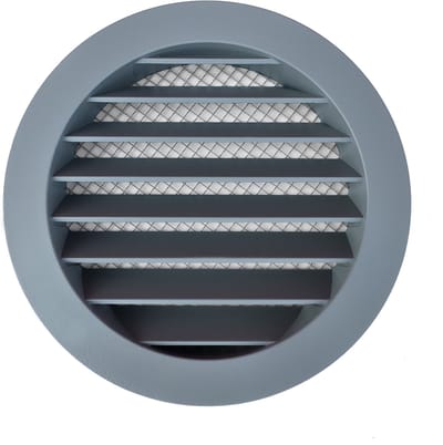 Aluminium Ventilatierooster 180mm Zilver | Buitenrooster rond | Muurrooster met insectengaas voor o.a. het AirExchange 12-R Monoblock | Buitenlucht rooster | Gril, geveldoorvoer 18cm | Duurzaam gepoedercoat