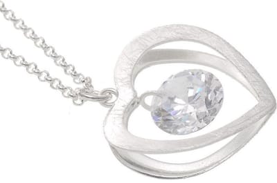 Behave - Korte ketting hartvorm hanger met kristalsteen - Nikkelvrij - Trendy mode accessoires