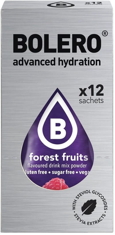Bosvruchtenpoederdrank (hydratatie) 12 zakjes (Bos fruit)|Forest fruit powder drink (hydration) 12 packets (Wild berries)|Boisson en poudre aux fruits des bois (hydratation) 12 sachets (Fruits des bois)