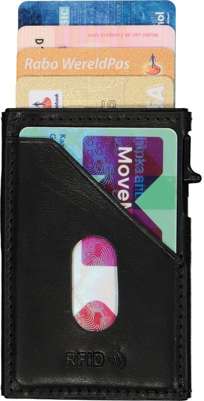 Tony Perotti pasjes RFID portemonnee (6 pasjes) met buitenvak - zwart leer