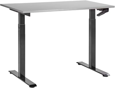 DESTINES - Verstelbaar bureau - Grijs/Zwart - 120 x 72 cm - MDF
