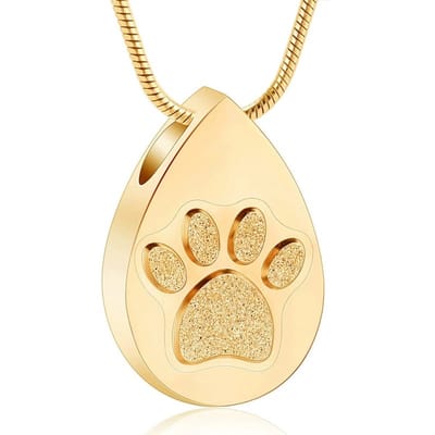 Dutch Duvall | Luxe ashanger | Assieraad | druppel dieren poot | Ashanger | gedenksieraad | met ketting en vulsetje | goudkleurige assieraad