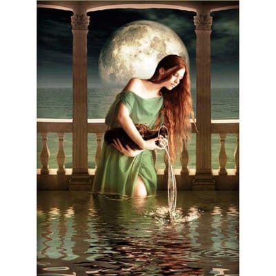 Fille bricolage 5D mosaïque diamant peinture point de croix figure diamant broderie 20X30CM beige